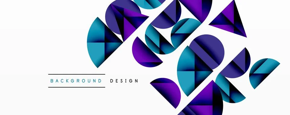 Abstract geometric pattern with intersecting circles and triangles in gradi.. Stock Illustration