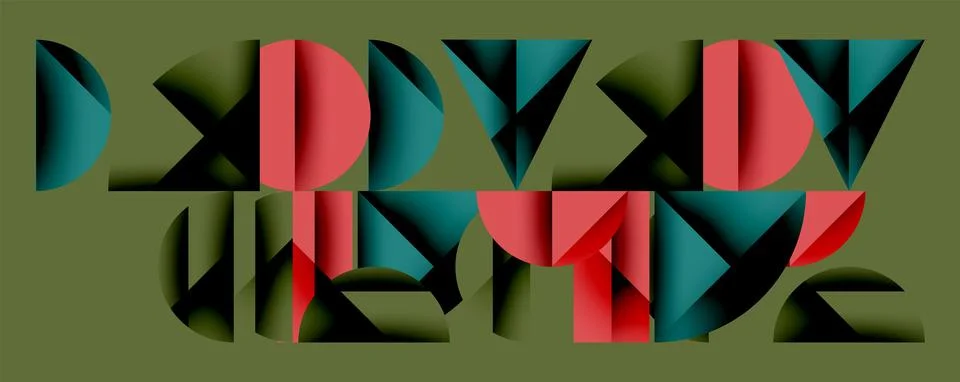 Abstract geometric pattern with intersecting circles and triangles in gradients. Illustrazione stock