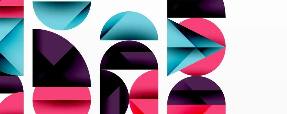 Abstract geometric pattern with intersecting circles and triangles in gradi.. Stock Illustration