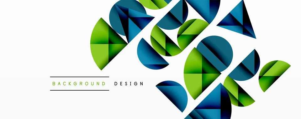 Abstract geometric pattern with intersecting circles and triangles in gradi.. Stock Illustration