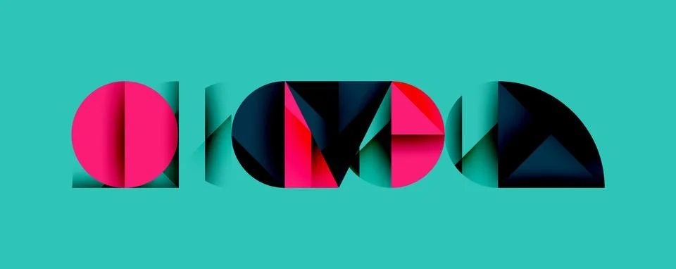 Abstract geometric pattern with intersecting circles and triangles in gradi.. Stock Illustration