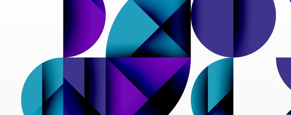 Abstract geometric pattern with intersecting circles and triangles in gradi.. Stock Illustration