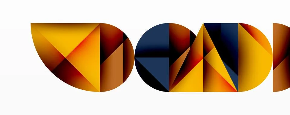 Abstract geometric pattern with intersecting circles and triangles in gradients. Illustrazione stock
