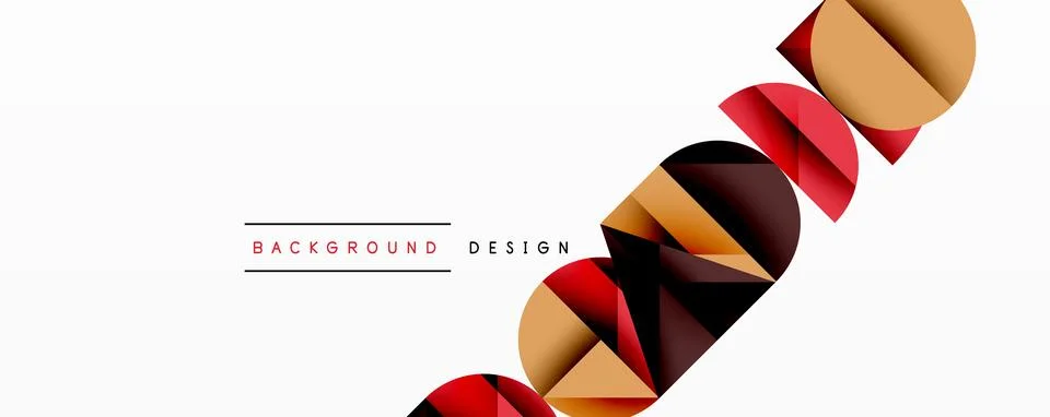 Abstract geometric pattern with intersecting circles and triangles in gradients. Illustrazione stock
