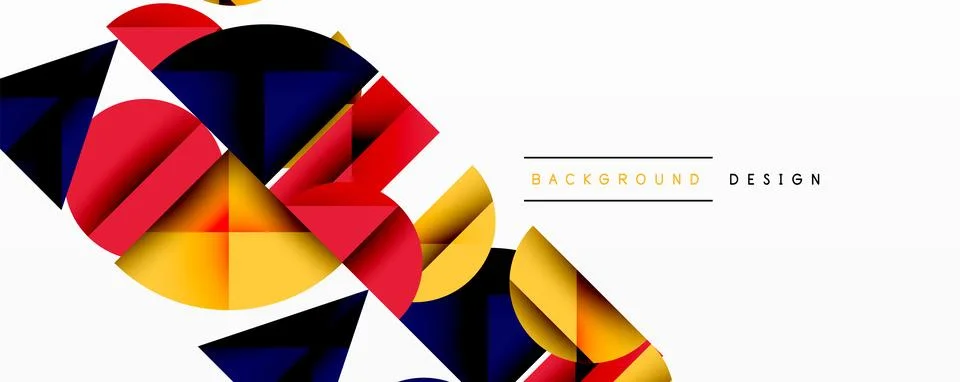 Abstract geometric pattern with intersecting circles and triangles in gradients. Stock Illustration