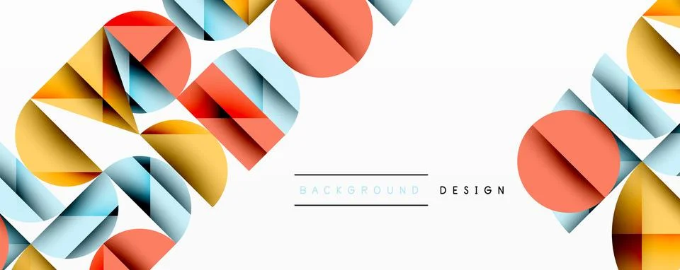 Abstract geometric pattern with intersecting circles and triangles in gradients. Stock Illustration