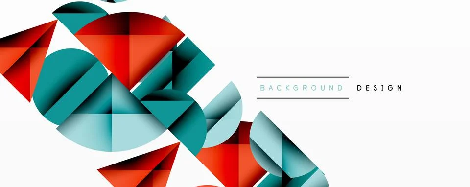 Abstract geometric pattern with intersecting circles and triangles in gradients. Stock Illustration