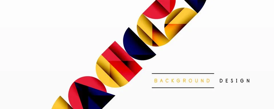 Abstract geometric pattern with intersecting circles and triangles in gradients. イラスト素材