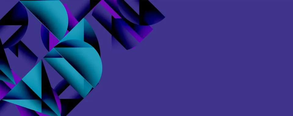 Abstract geometric pattern with intersecting circles and triangles in gradients. Stock Illustration