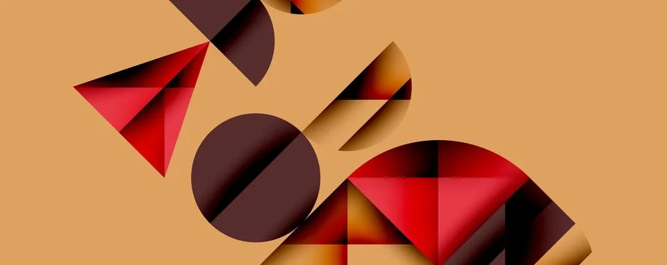 Abstract geometric pattern with intersecting circles and triangles in gradi.. Stockillustratie