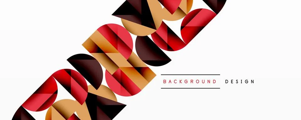 Abstract geometric pattern with intersecting circles and triangles in gradi.. Stockillustratie