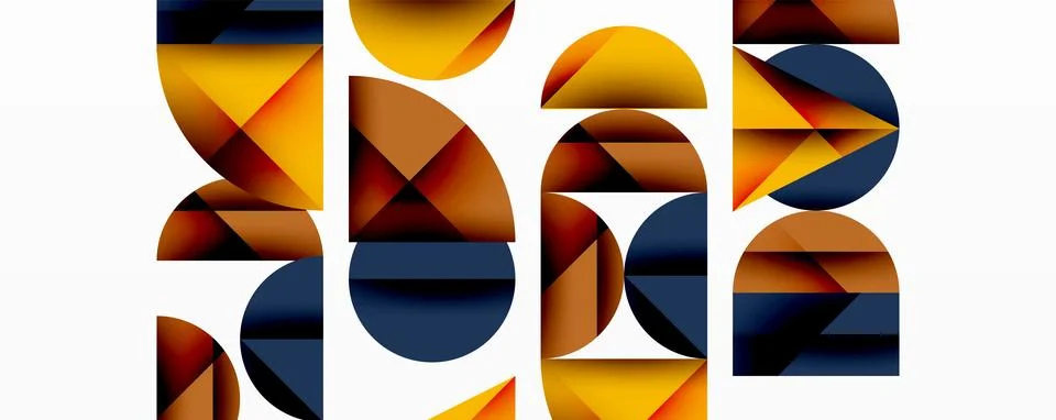 Abstract geometric pattern with intersecting circles and triangles in gradi.. Stockillustratie