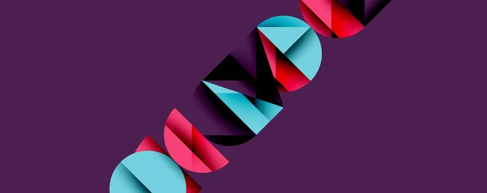 Abstract geometric pattern with intersecting circles and triangles in gradi.. Stockillustratie