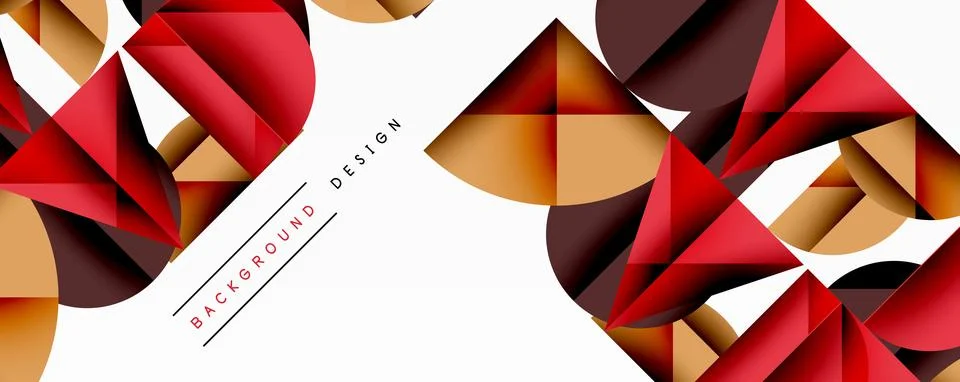 Abstract geometric pattern with intersecting circles and triangles in gradi.. Stock Illustration