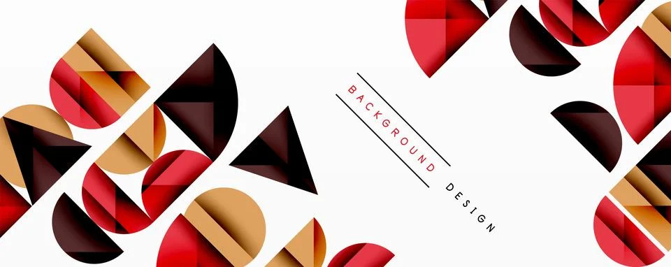 Abstract geometric pattern with intersecting circles and triangles in gradi.. 스톡 일러스트