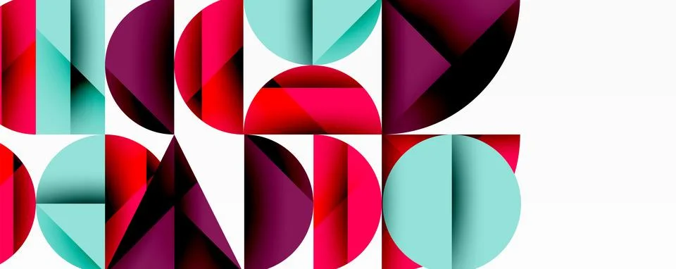 Abstract geometric pattern with intersecting circles and triangles in gradi.. Stock Illustration