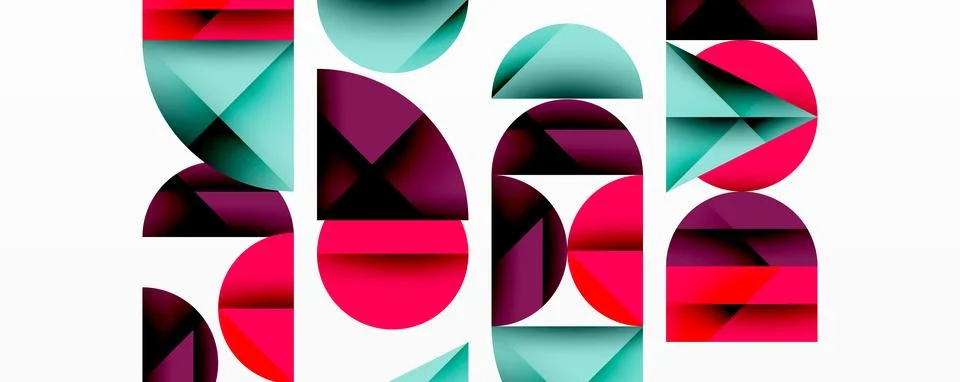 Abstract geometric pattern with intersecting circles and triangles in gradi.. Stockillustratie
