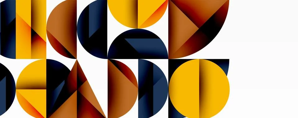 Abstract geometric pattern with intersecting circles and triangles in gradi.. Stock Illustration