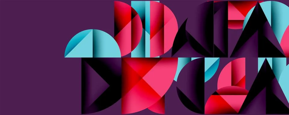 Abstract geometric pattern with intersecting circles and triangles in gradi.. Stock Illustration