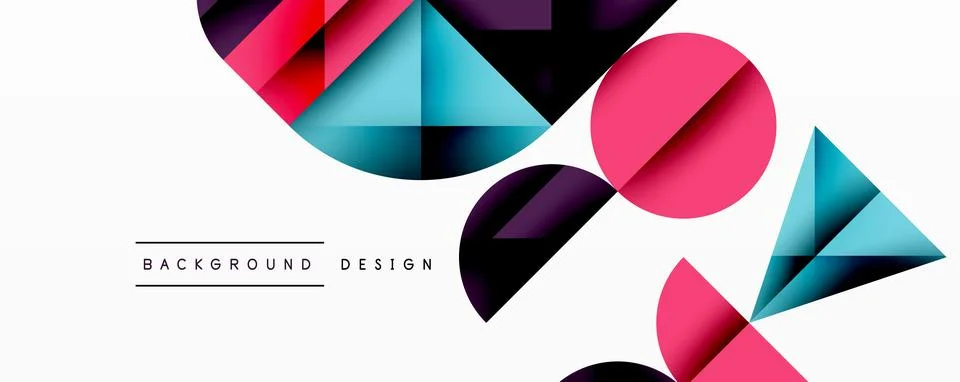Abstract geometric pattern with intersecting circles and triangles in gradi.. Stockillustratie