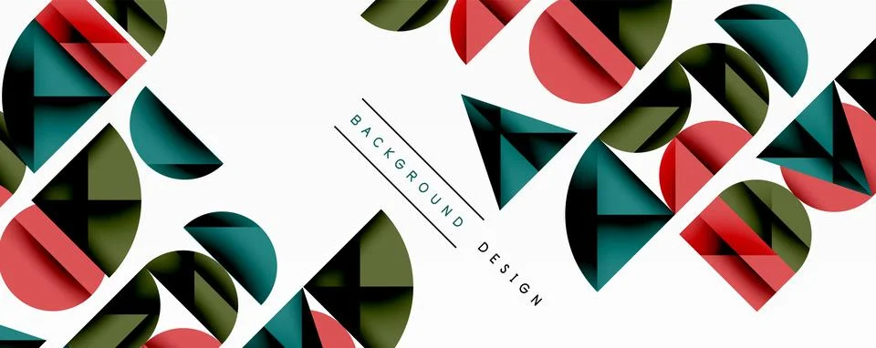 Abstract geometric pattern with intersecting circles and triangles in gradi.. Stock Illustration