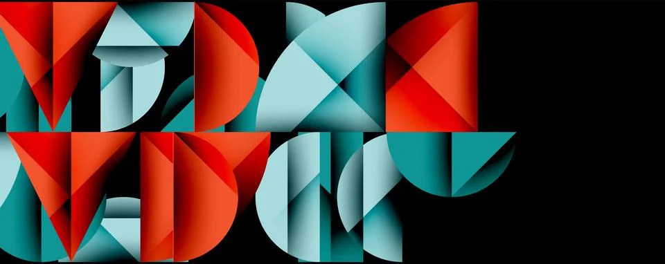 Abstract geometric pattern with intersecting circles and triangles in gradi.. Stock Illustration