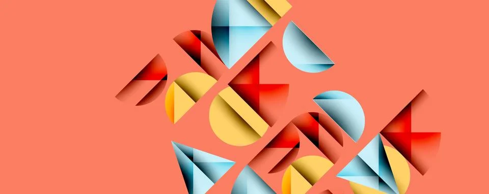Abstract geometric pattern with intersecting circles and triangles in gradi.. Stock Illustration
