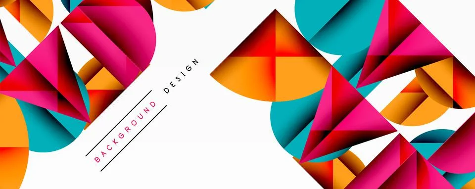 Abstract geometric pattern with intersecting circles and triangles in gradi.. Stockillustratie