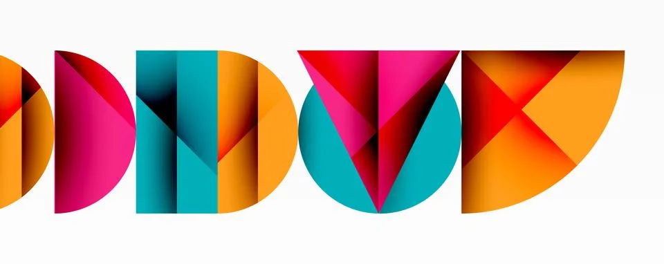 Abstract geometric pattern with intersecting circles and triangles in gradi.. Stockillustratie