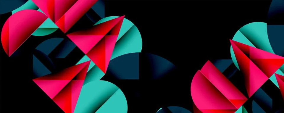 Abstract geometric pattern with intersecting circles and triangles in gradi.. Stockillustratie