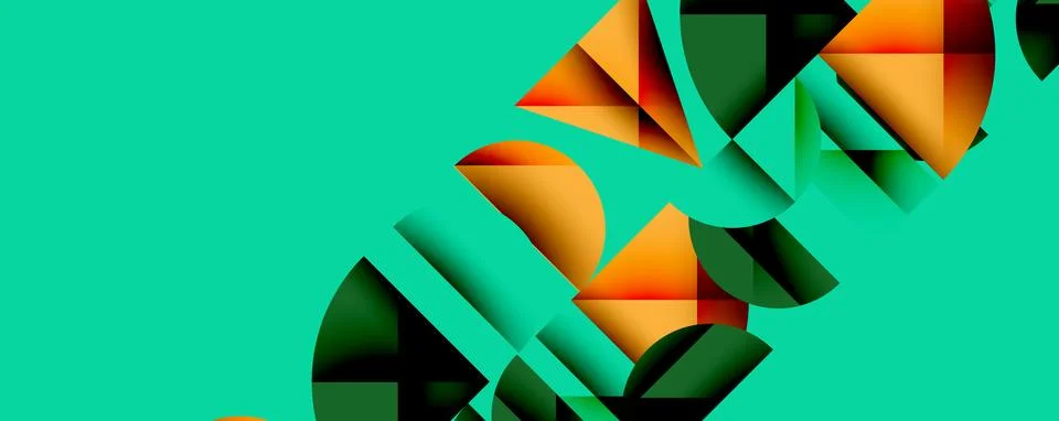 Abstract geometric pattern with intersecting circles and triangles in gradi.. Stockillustratie