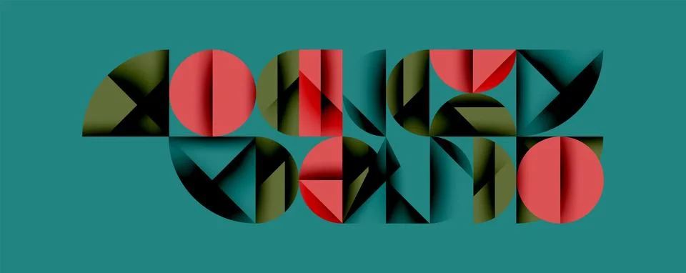 Abstract geometric pattern with intersecting circles and triangles in gradi.. Stock Illustration