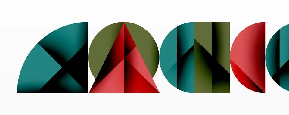 Abstract geometric pattern with intersecting circles and triangles in gradi.. Stock Illustration