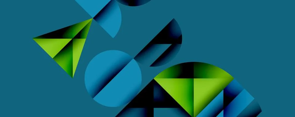 Abstract geometric pattern with intersecting circles and triangles in gradi.. Stock Illustration