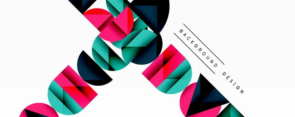Abstract geometric pattern with intersecting circles and triangles in gradi.. Stockillustratie