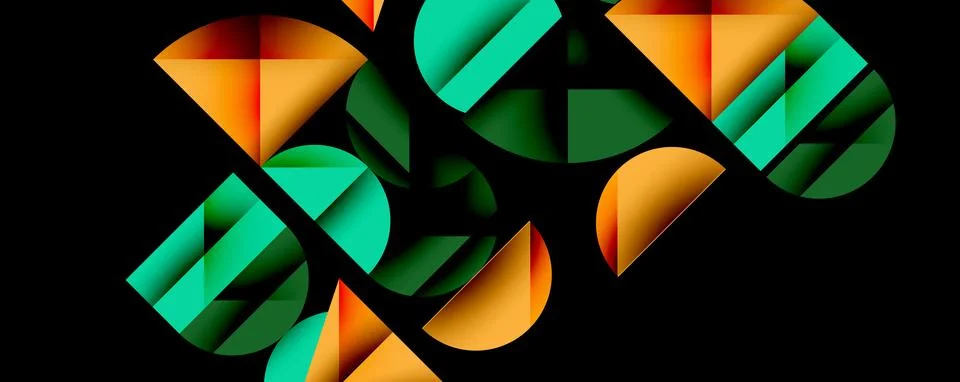 Abstract geometric pattern with intersecting circles and triangles in gradi.. Stockillustratie