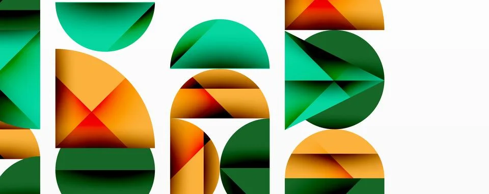 Abstract geometric pattern with intersecting circles and triangles in gradi.. Stockillustratie