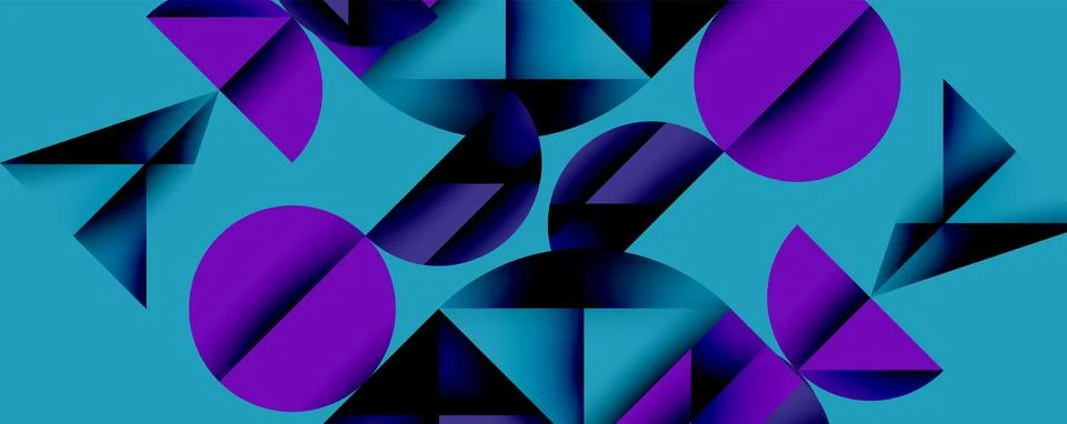 Abstract geometric pattern with intersecting circles and triangles in gradi.. Stockillustratie