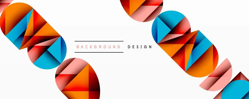 Abstract geometric pattern with intersecting circles and triangles in gradi.. Stockillustratie