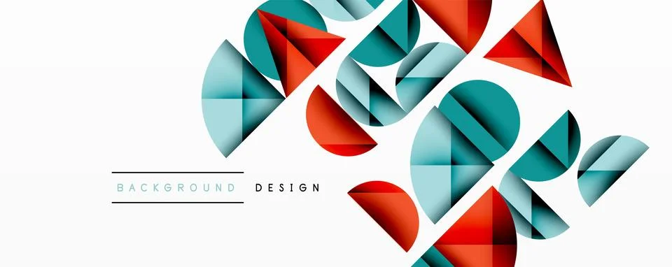 Abstract geometric pattern with intersecting circles and triangles in gradi.. Stock Illustration