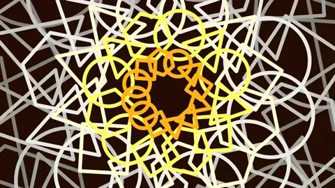 Abstract Geometric Pattern: Intricate Dark Mandala Design Overlay Animation Stock Footage 342204015