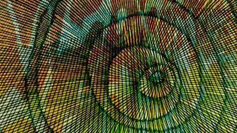 Abstract geometric pattern with intricate spiraling lines, overlapping textures Stock Illustration