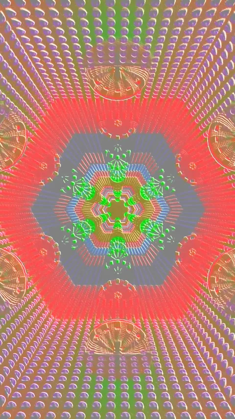 Abstract Geometric Pattern Kaleidoscope vj Loop Screensaver Tunnel Visual B.. Stock Footage 321568893