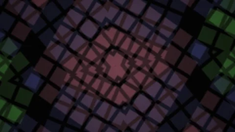 Abstract Geometric Pattern with Kaleidoscopic Effect and Vibrant Colors. Stock Footage 334459969
