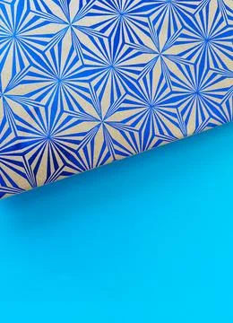Abstract Geometric Pattern on Kraft Paper Stock Photos