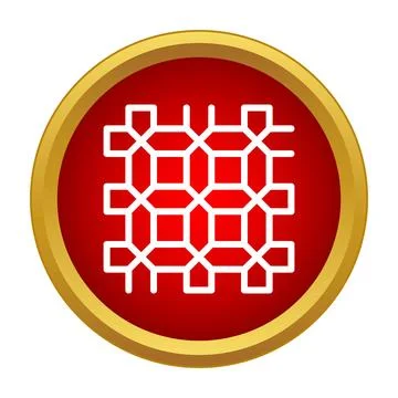 Abstract geometric pattern lattice icon in red circle Illustrazione stock