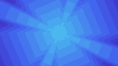 Abstract geometric pattern with layered blue shapes radiating from a central  Illustrazione stock