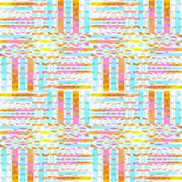 Abstract geometric pattern light blue violet white yellow orange brown Stock Illustration