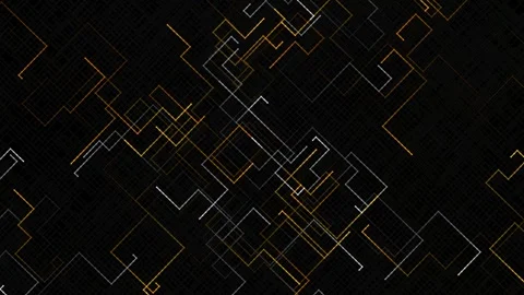Abstract geometric pattern of lines and squares on a dark background Stock Footage 329952131