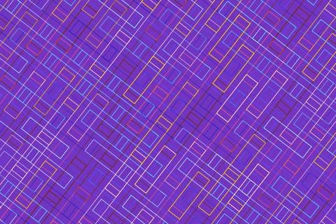 Abstract geometric pattern with lines and squares in purple Foto stock